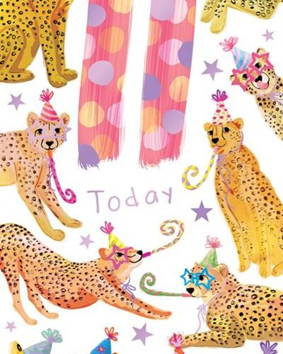 Girls 11th Birthday Card Cheetah Design