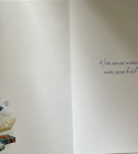 Male Happy Birthday Card Balloons & Present design - Image 2